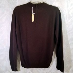 Dark Brown Long Sleeve High Neck Pullover